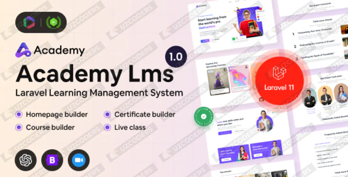Academy LMS Certificate Addon  Script 1.3