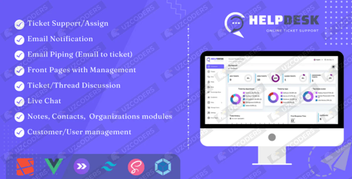 HelpDesk 4.0.0 - Online Ticketing System with Website - ticket support and management - nulled