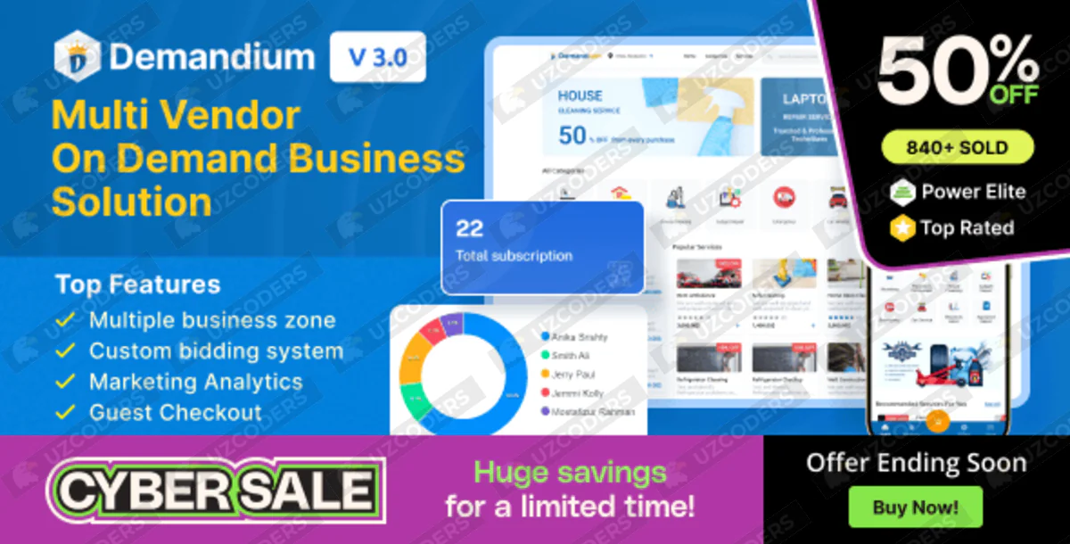 Demandium v3.0 - Multi Provider On Demand, Handyman, Home service App with admin panel